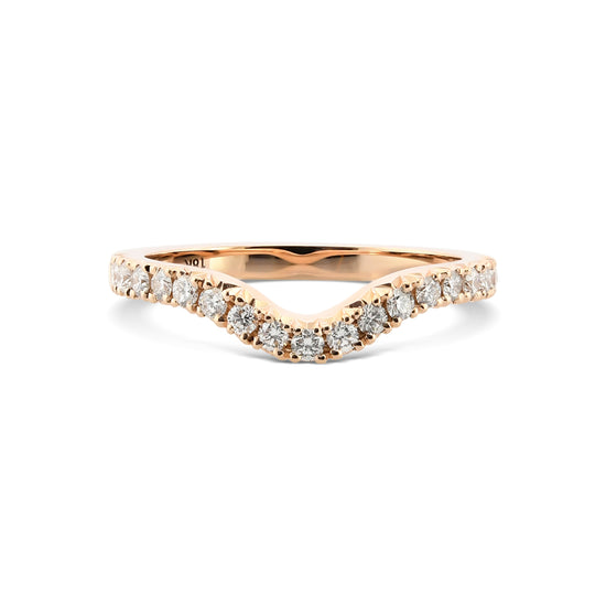 Contoured Diamond Wedding Band