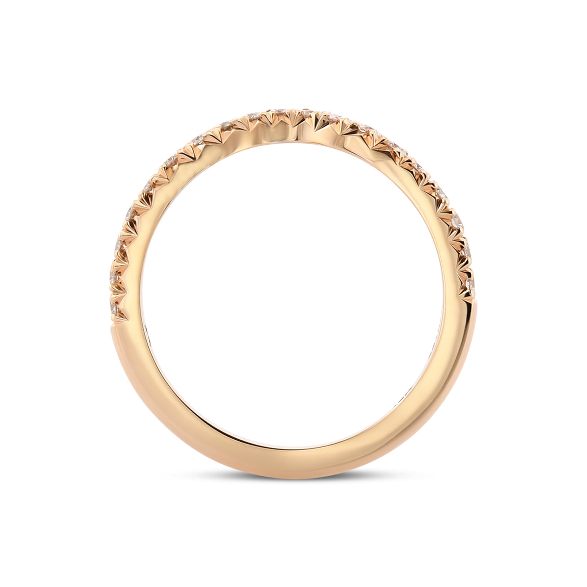 Contoured Diamond Wedding Band