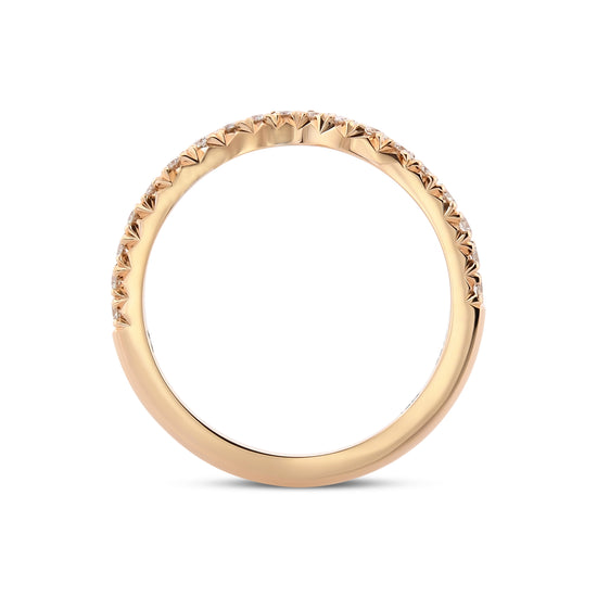 Contoured Diamond Wedding Band