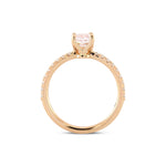 Fancy Pink Cushion Solitaire Side Stone Diamond Ring