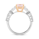 Fancy Light Purplish Pink Radiant & Marquise Side-stone Diamond Ring