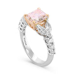 Fancy Light Purplish Pink Radiant & Marquise Side-stone Diamond Ring