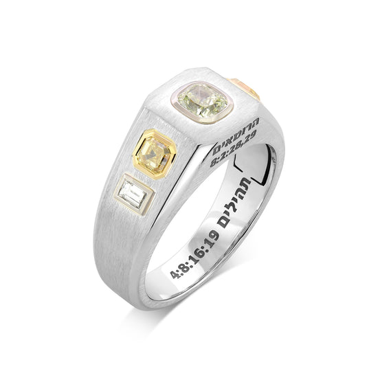 Fancy Yellow Green & Fancy Yellow Diamond Men's Ring