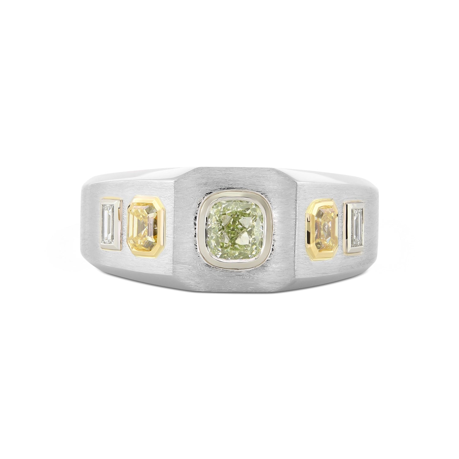 Fancy Yellow Green & Fancy Yellow Diamond Men's Ring