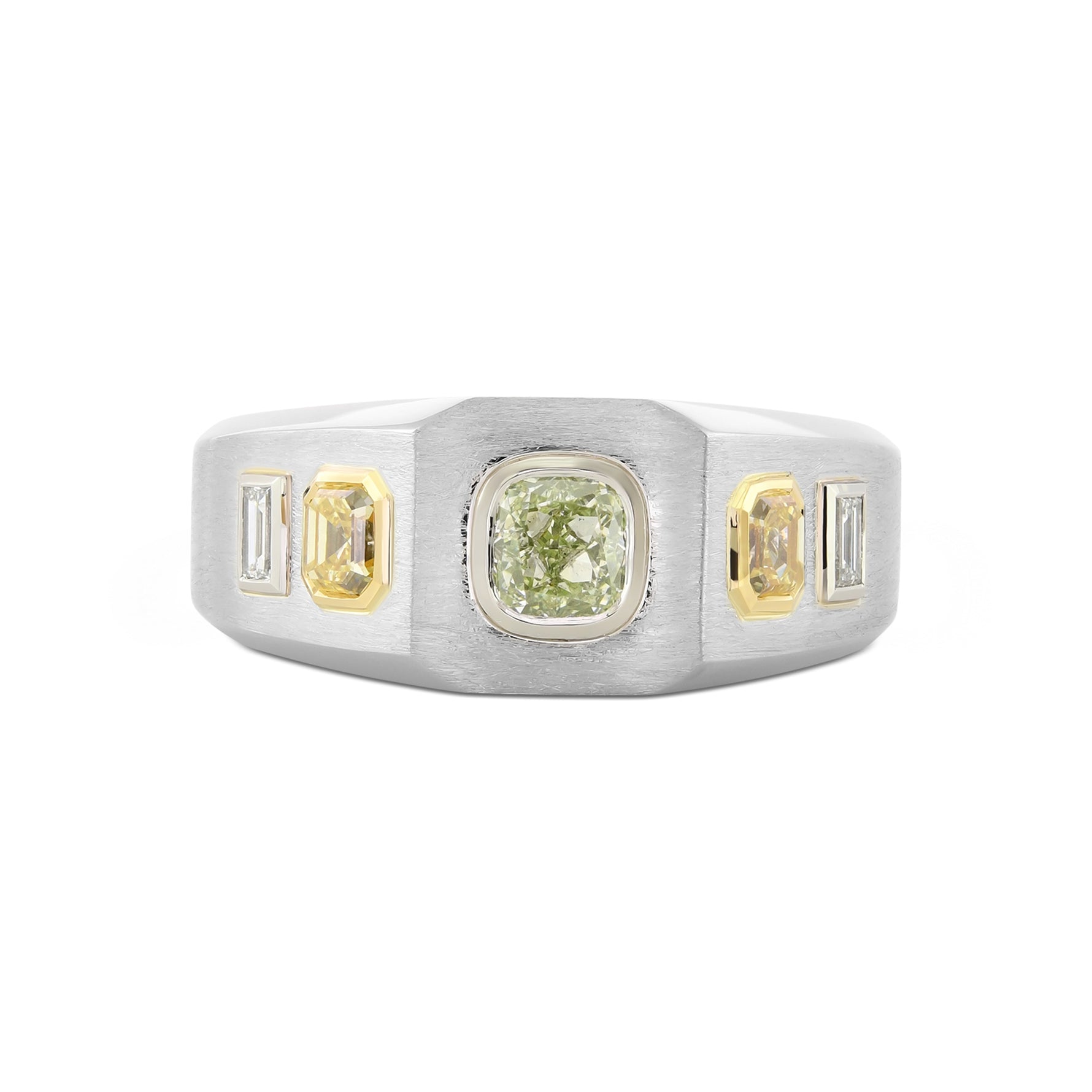 Fancy Yellow Green & Fancy Yellow Diamond Men's Ring
