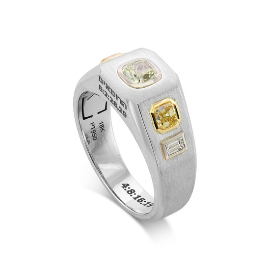 Fancy Yellow Green & Fancy Yellow Diamond Men's Ring