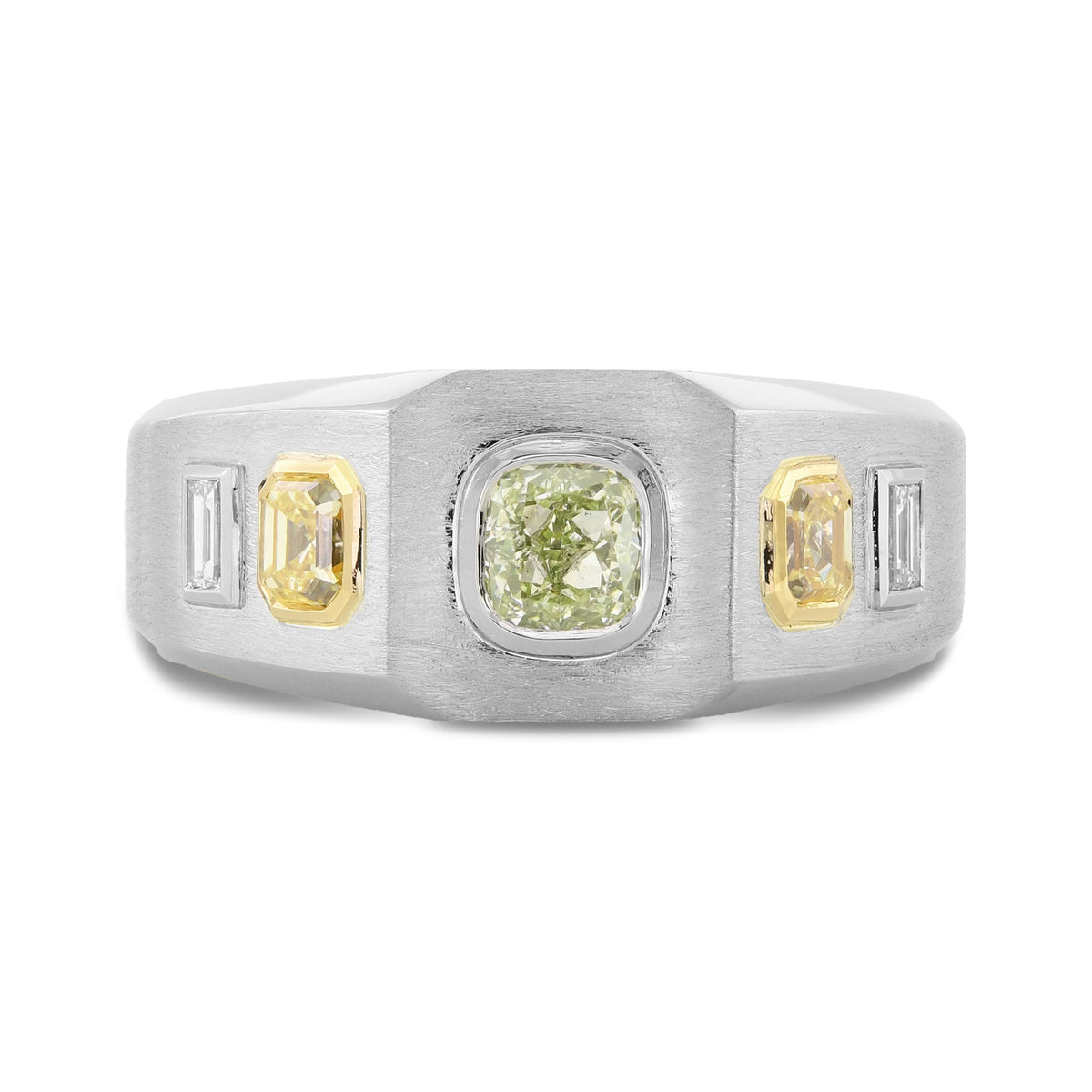 Fancy Yellow Green & Fancy Yellow Diamond Men's Ring