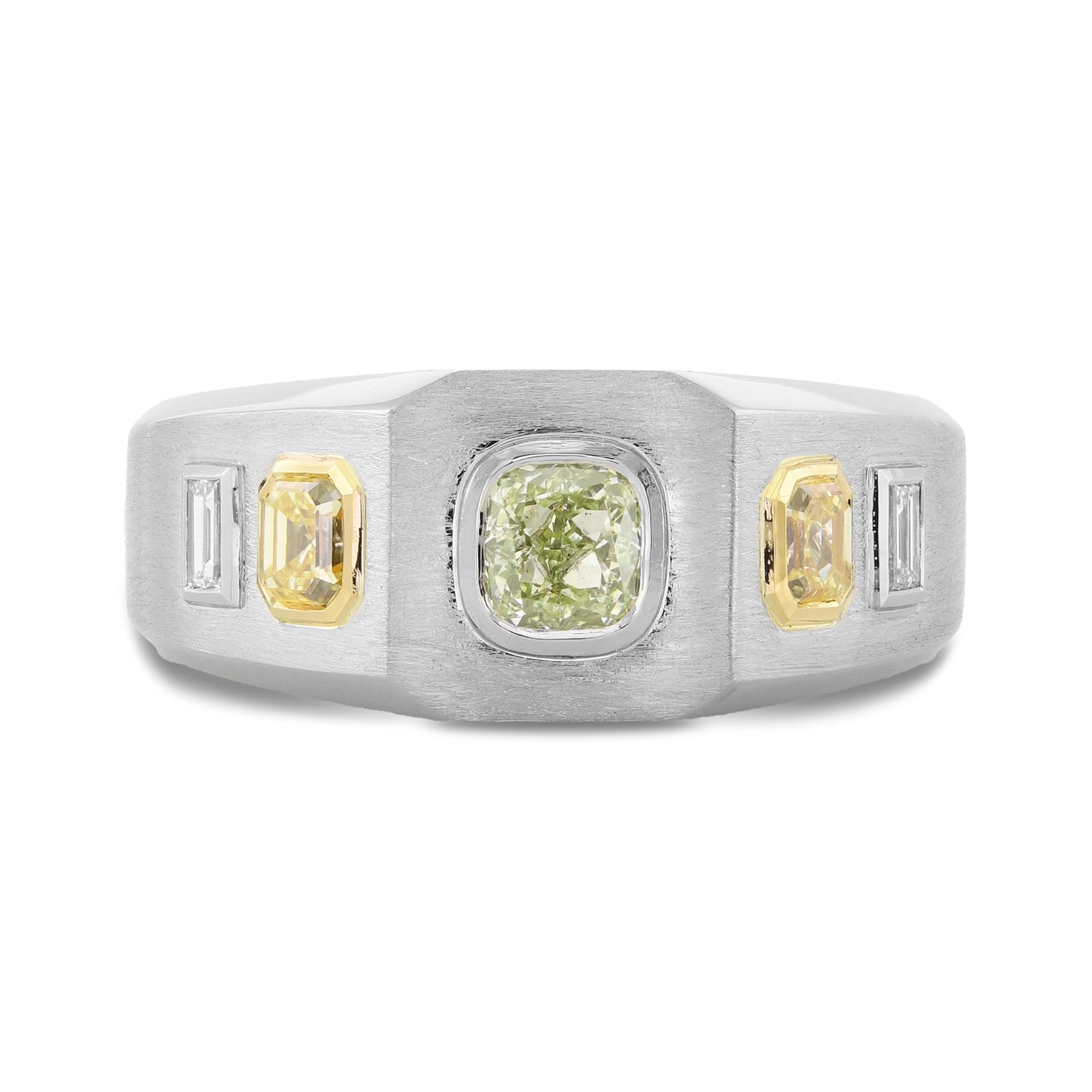 Fancy Yellow Green & Fancy Yellow Diamond Men's Ring