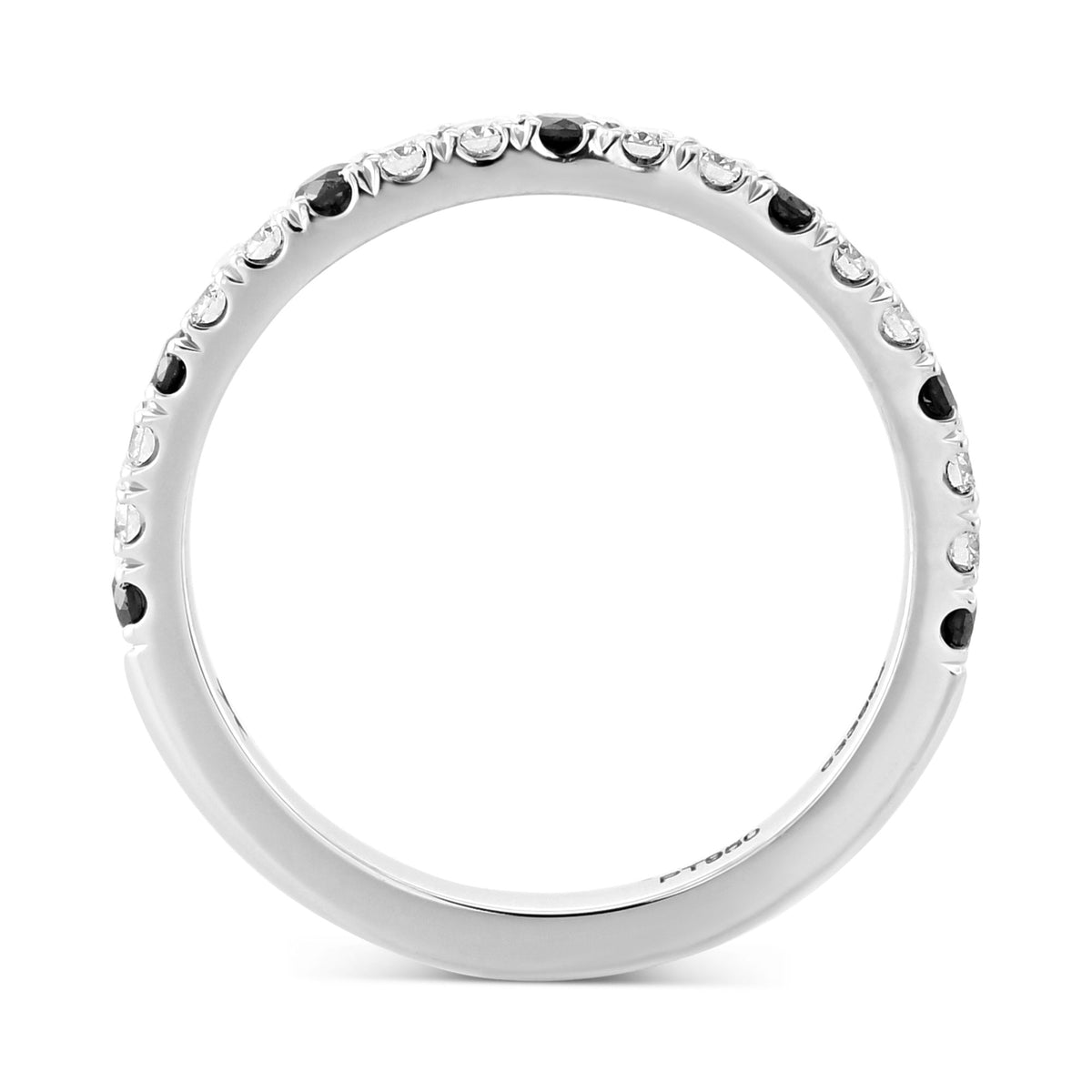 White & Black Diamond Wedding Ring