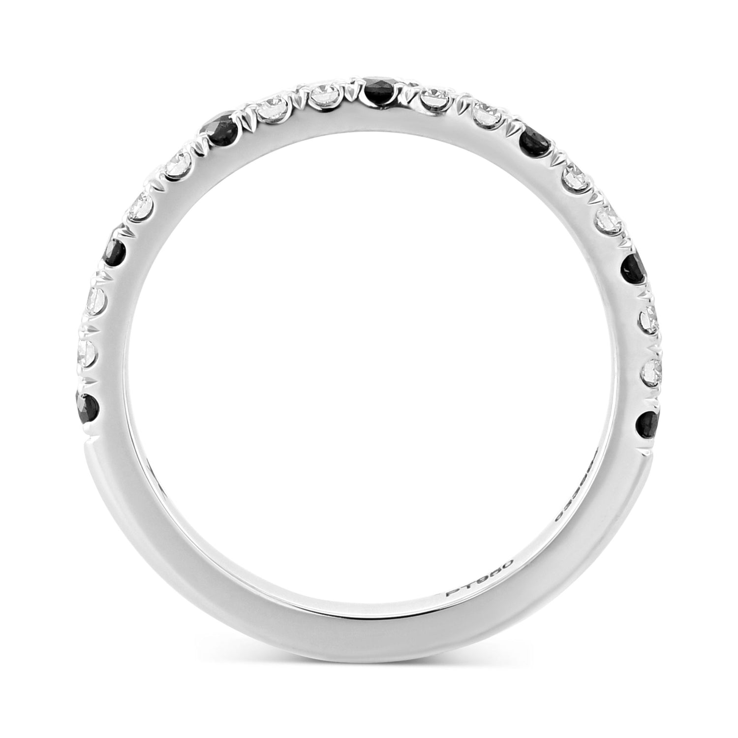 White & Black Diamond Wedding Ring