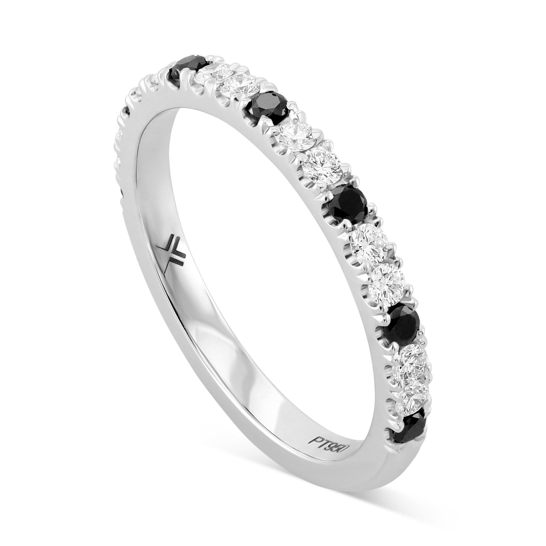 White & Black Diamond Wedding Ring