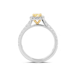 Fancy Yellow Cushion Diamond Halo Ring