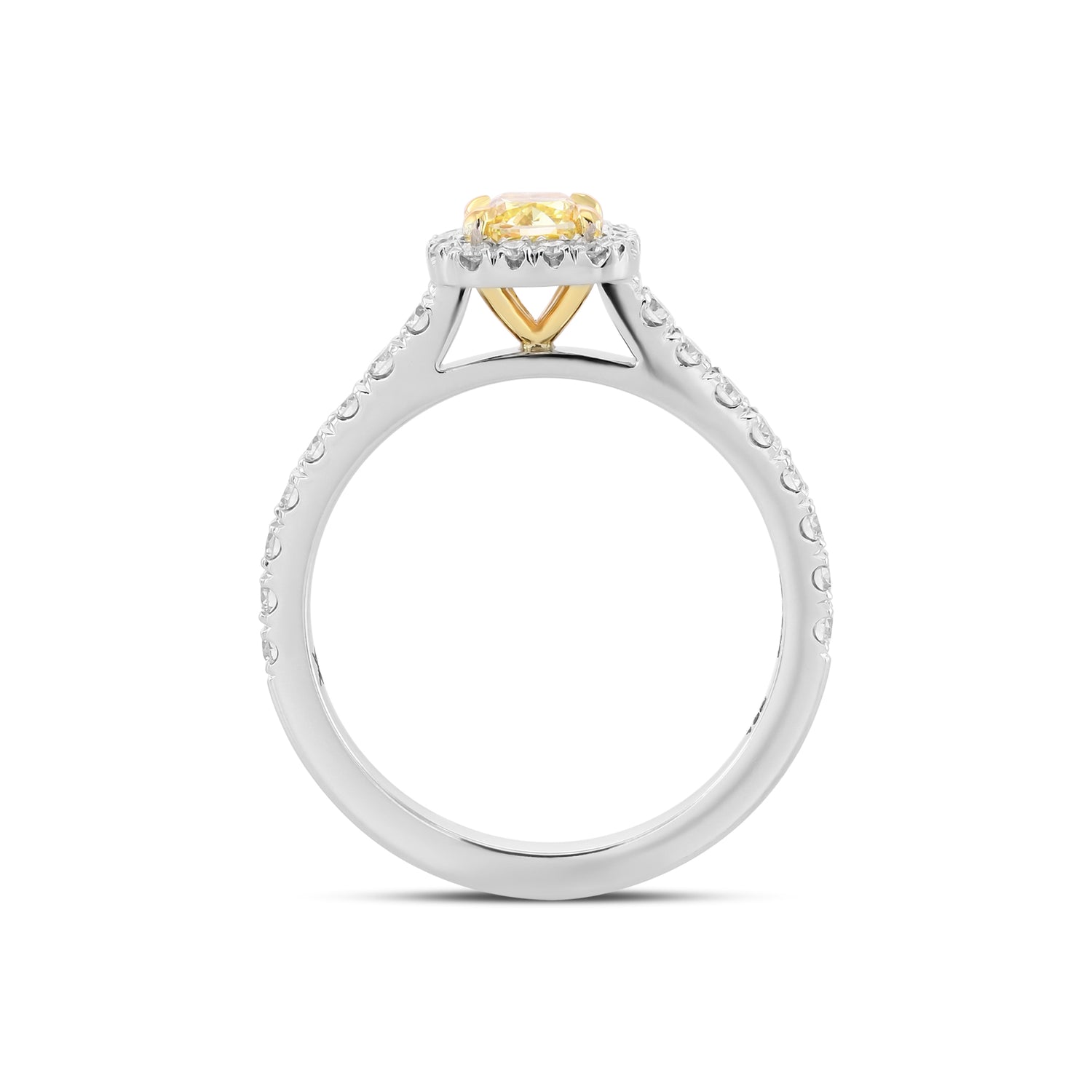 Fancy Yellow Cushion Diamond Halo Ring