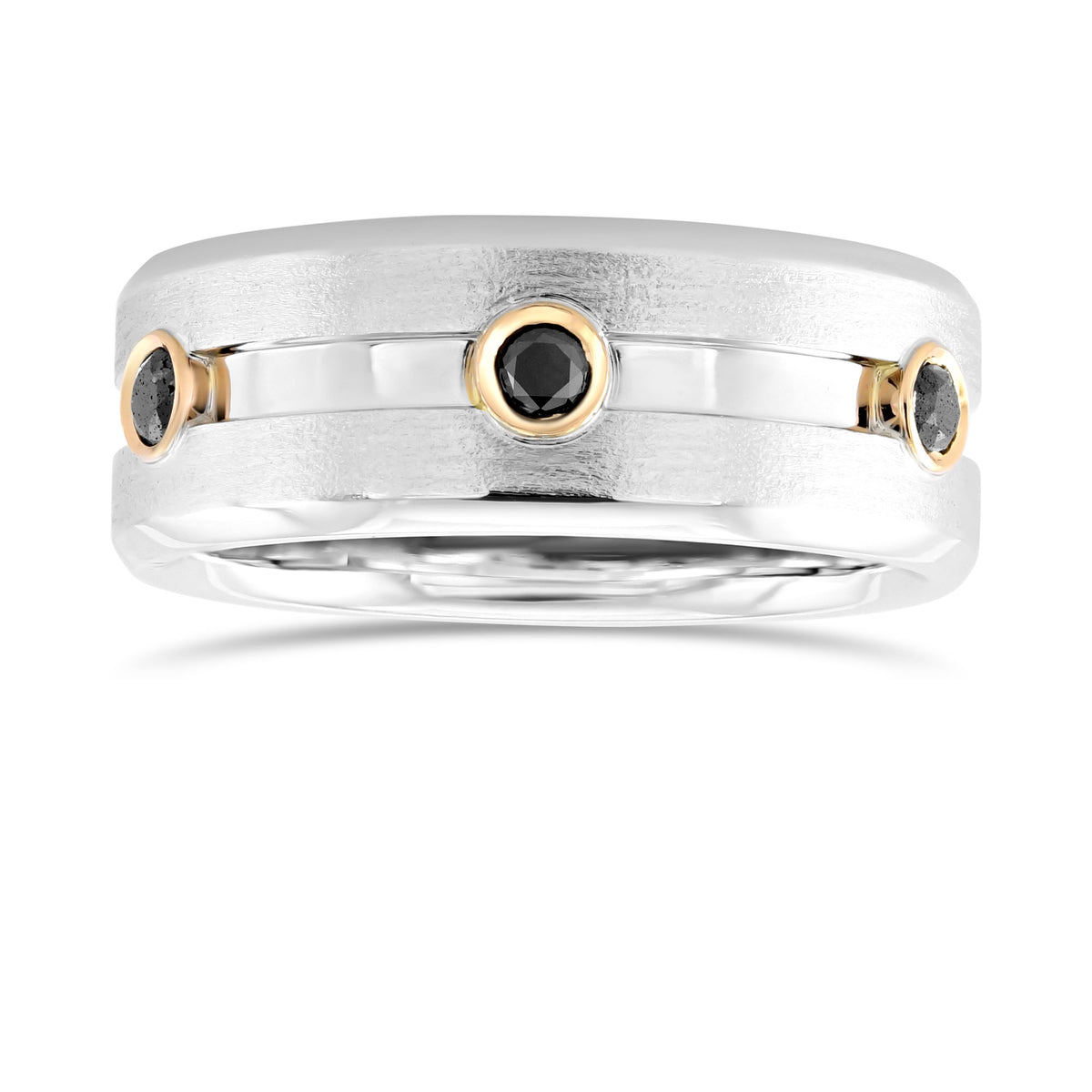 Black Diamond Gents Wedding Band Ring