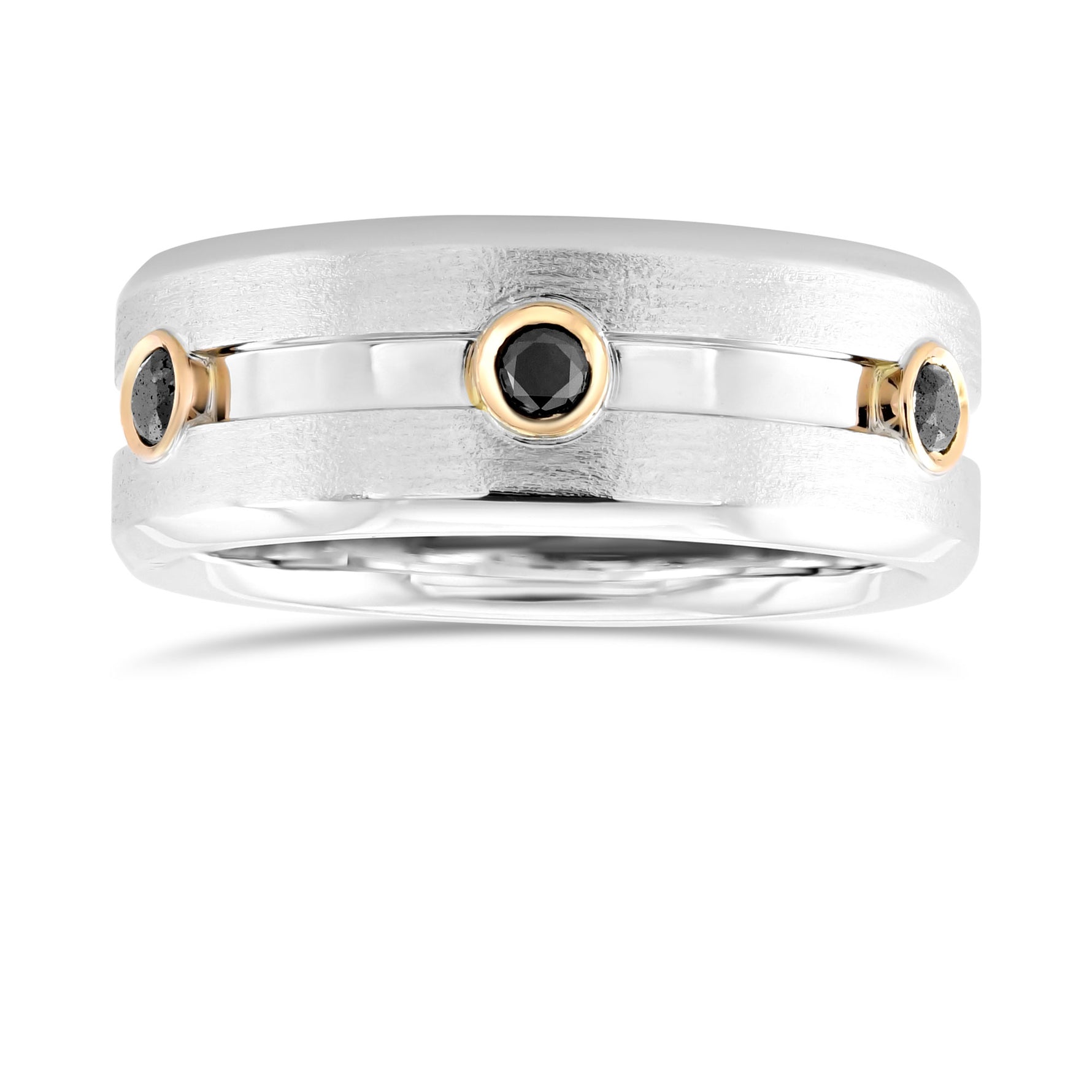 Black Diamond Gents Wedding Band Ring
