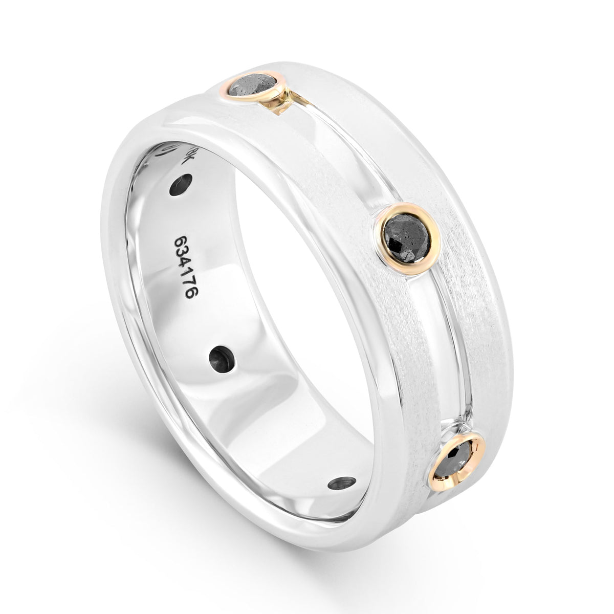 Black Diamond Gents Wedding Band Ring