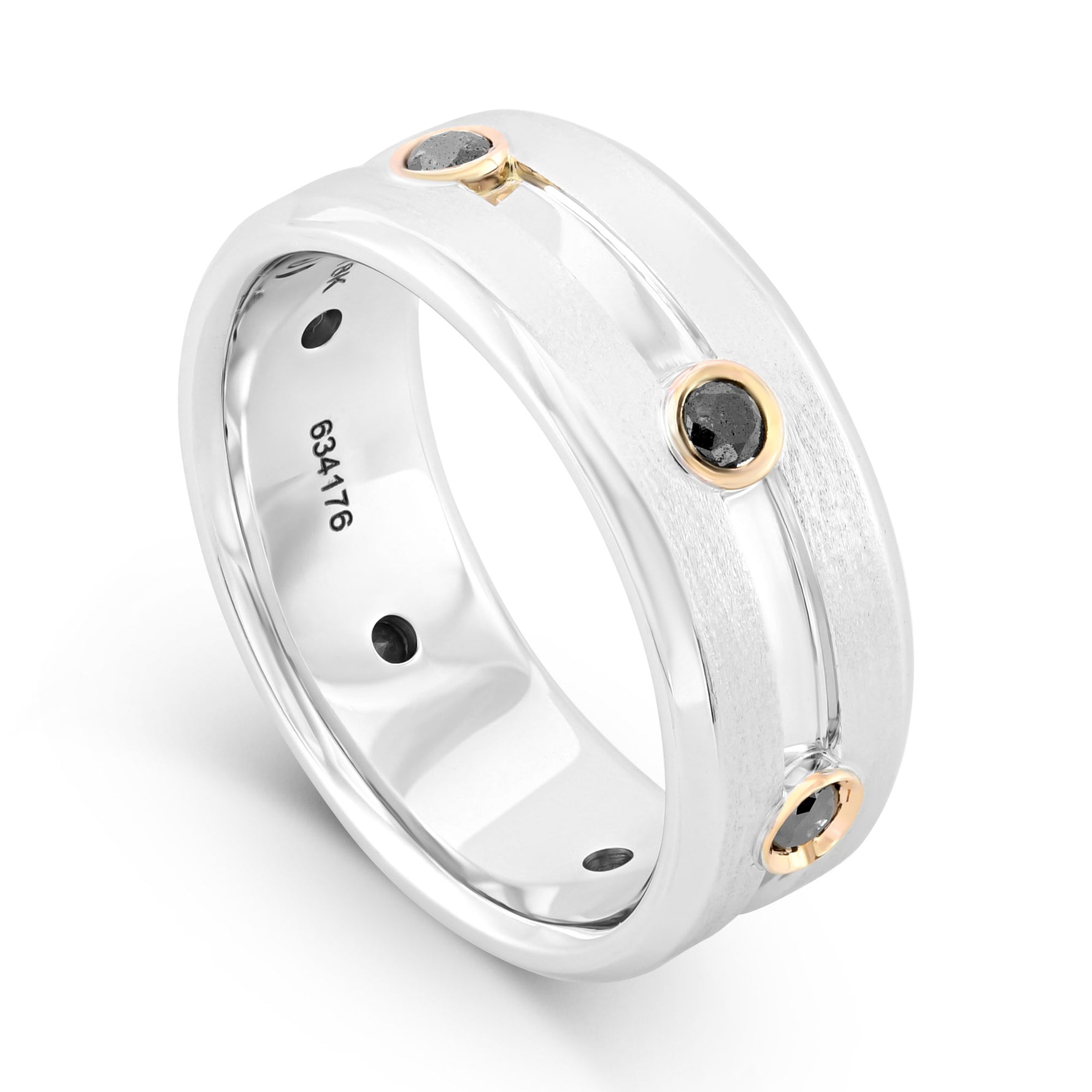 Black Diamond Gents Wedding Band Ring