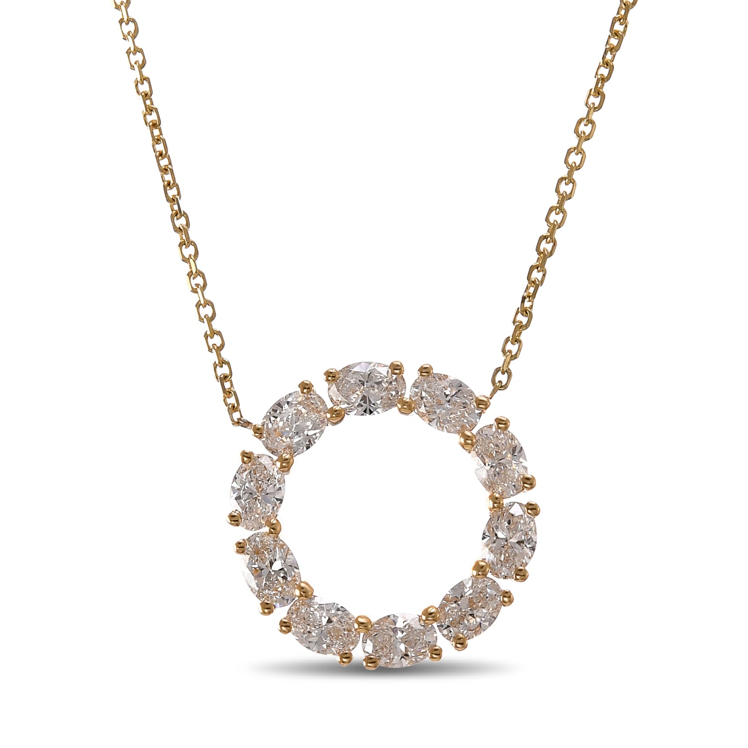 Hoop Oval White Diamond Pendant