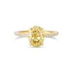 Fancy Brownish Yellow Oval Side-stone Diamond Ring
