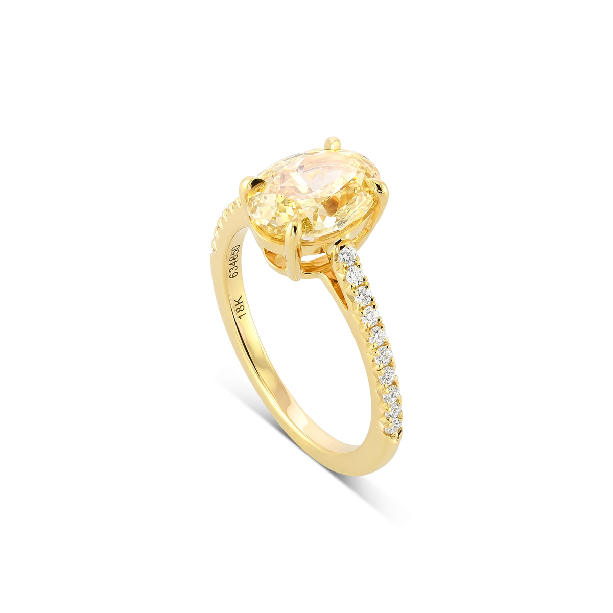 Fancy Brownish Yellow Oval Side-stone Diamond Ring