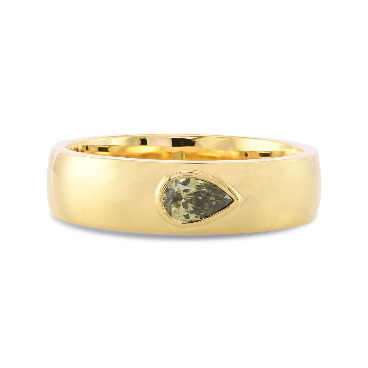 Chameleon Pear Diamond Men's Ring