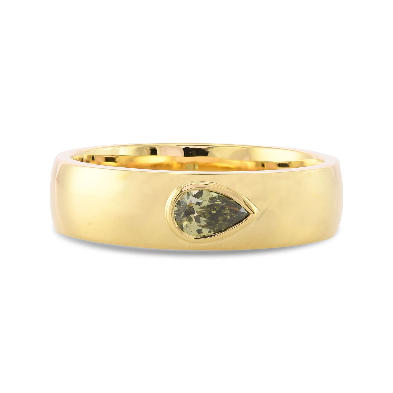 Chameleon Pear Diamond Men's Ring