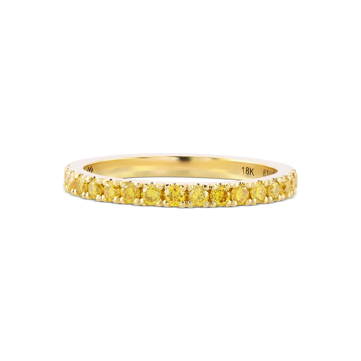  Canary Fancy Vivid Yellow Diamond Half Eternity Wedding Band