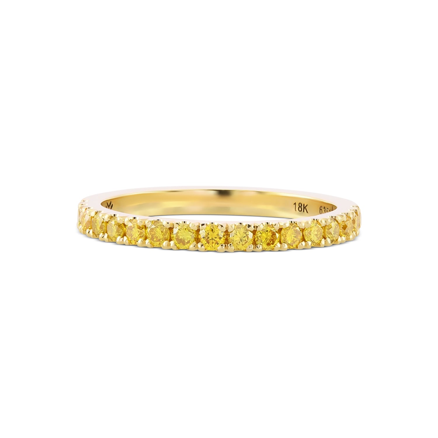  Canary Fancy Vivid Yellow Diamond Half Eternity Wedding Band