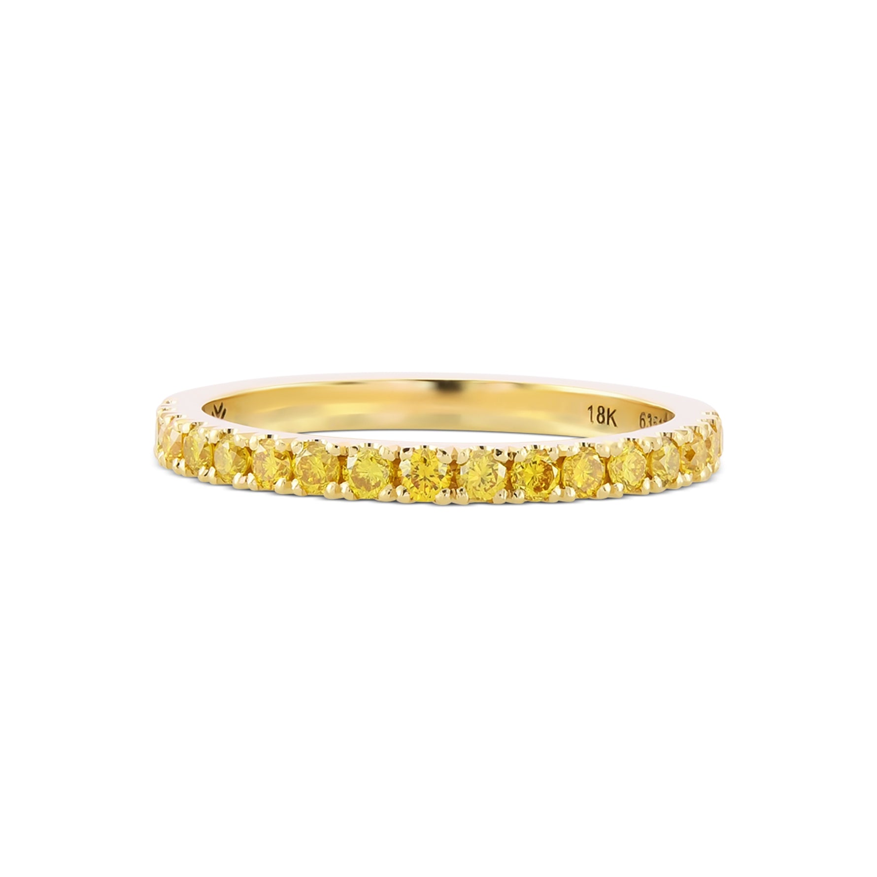  Canary Fancy Vivid Yellow Diamond Half Eternity Wedding Band