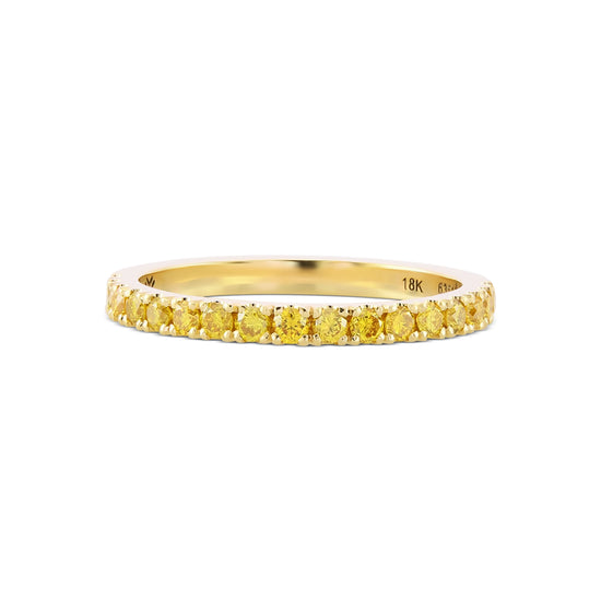  Canary Fancy Vivid Yellow Diamond Half Eternity Wedding Band