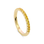  Canary Fancy Vivid Yellow Diamond Half Eternity Wedding Band