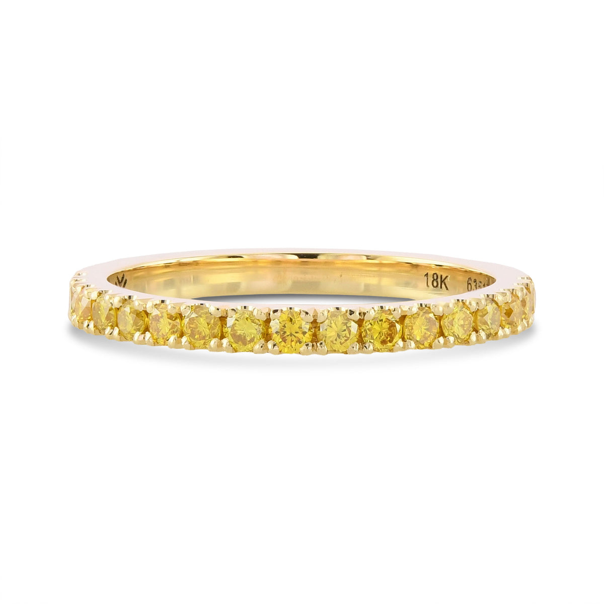  Canary Fancy Vivid Yellow Diamond Half Eternity Wedding Band