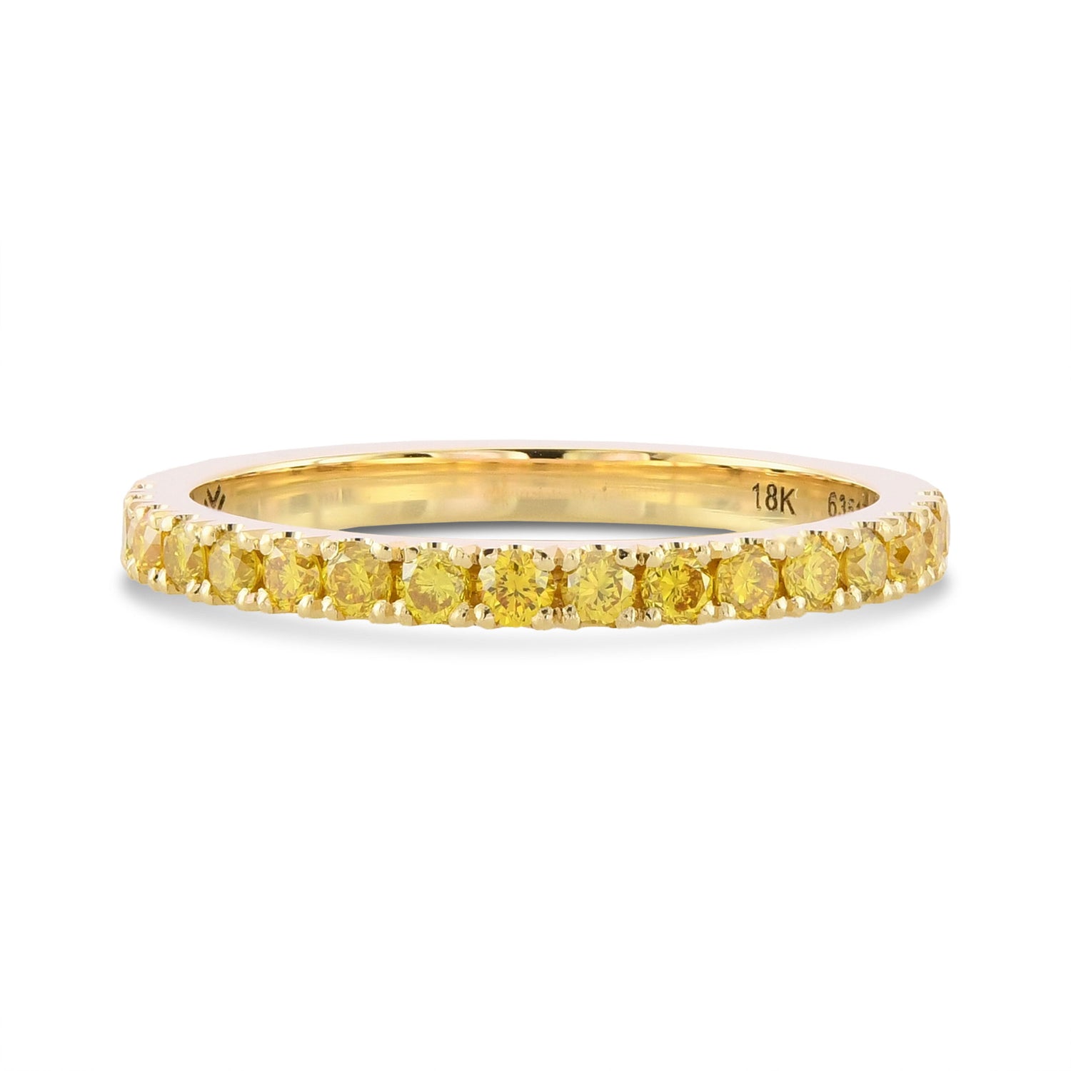  Canary Fancy Vivid Yellow Diamond Half Eternity Wedding Band