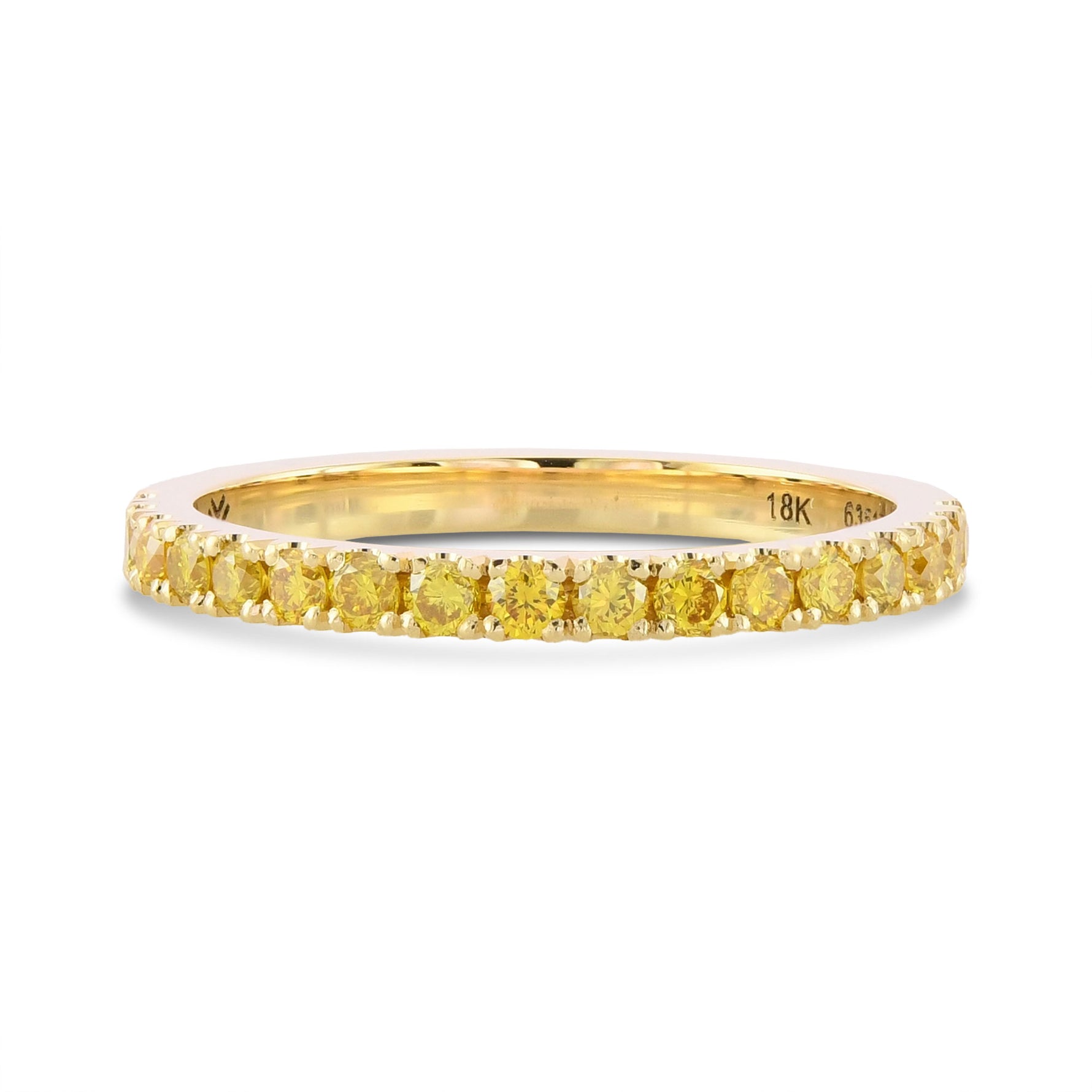  Canary Fancy Vivid Yellow Diamond Half Eternity Wedding Band