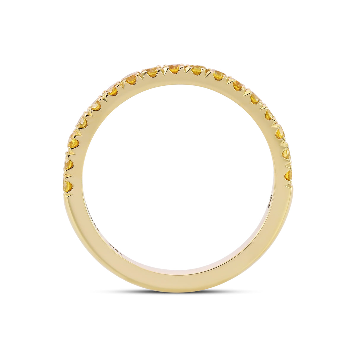  Canary Fancy Vivid Yellow Diamond Half Eternity Wedding Band