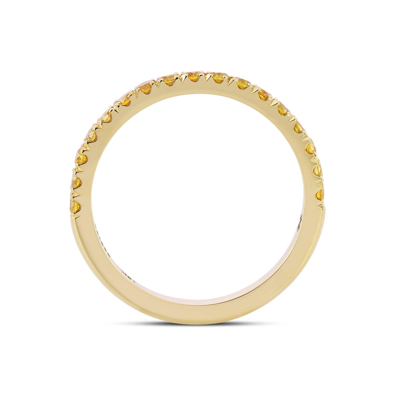 Canary Fancy Vivid Yellow Diamond Half Eternity Wedding Band