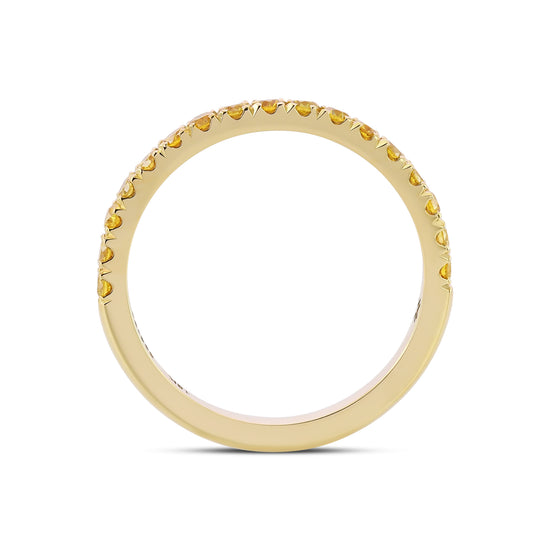  Canary Fancy Vivid Yellow Diamond Half Eternity Wedding Band