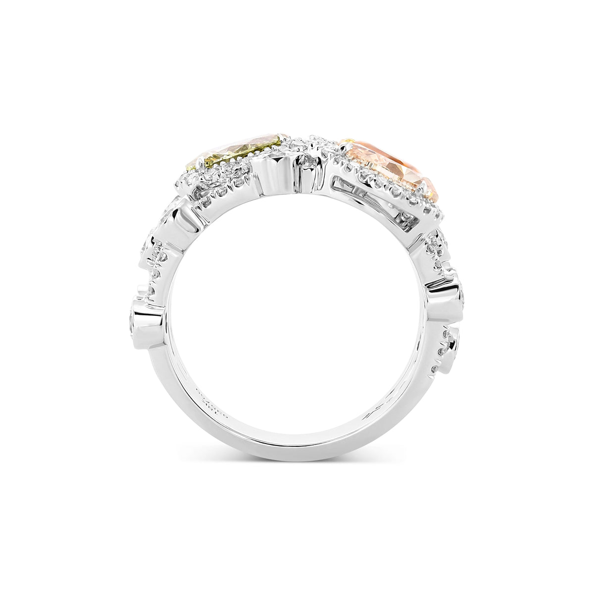 Pear Diamond Halo Strand Ring