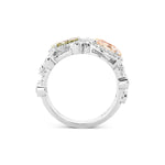 Pear Diamond Halo Strand Ring