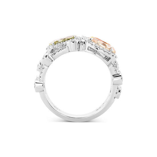 Pear Diamond Halo Strand Ring