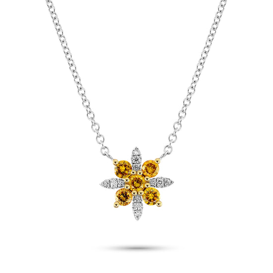 Fancy Vivid Orange-Yellow Diamant-Pavé-Anhänger