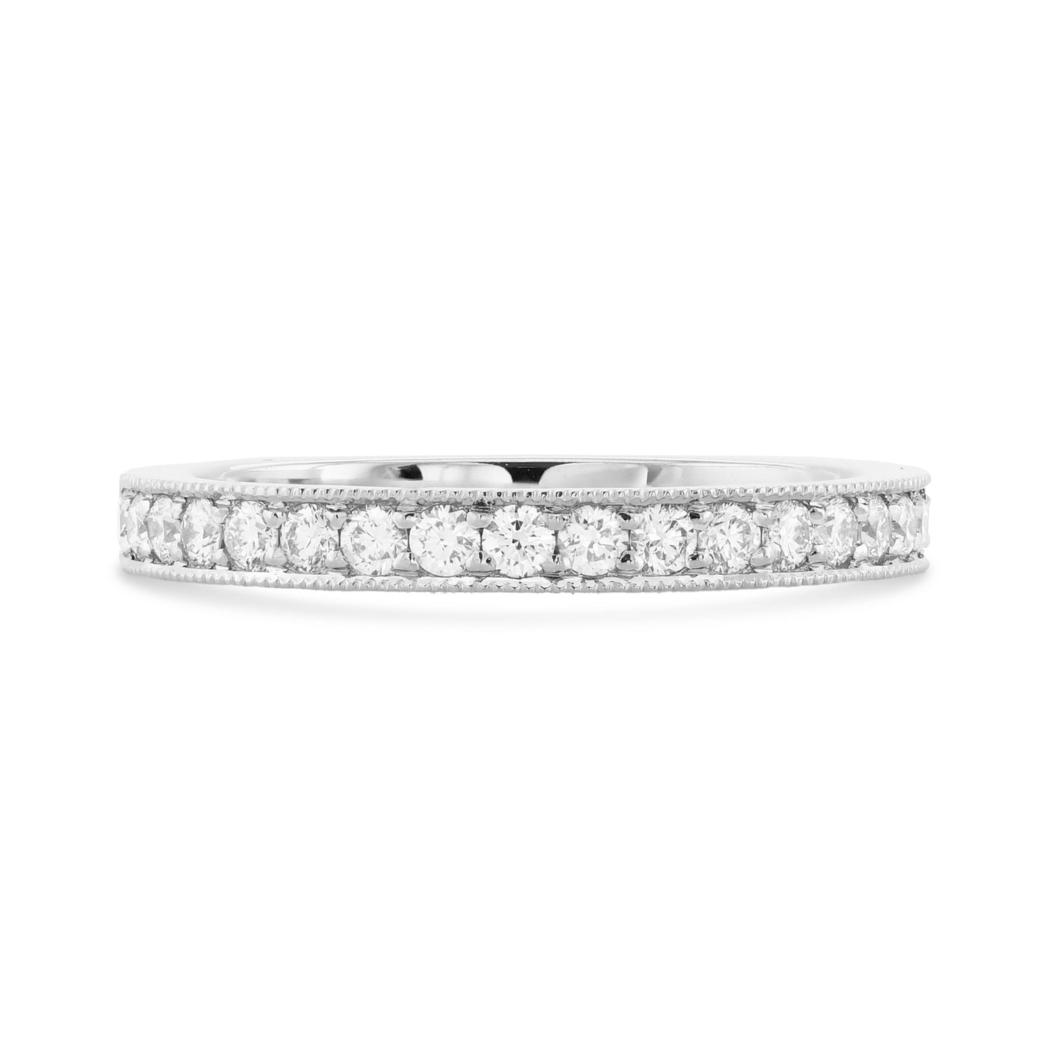 Milgrain Half Eternity Diamond Ring