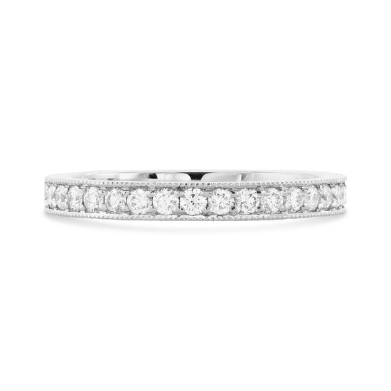 Milgrain Half Eternity Diamond Ring