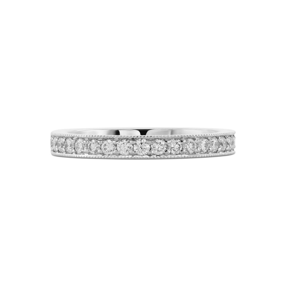 Milgrain Half Eternity Diamond Ring