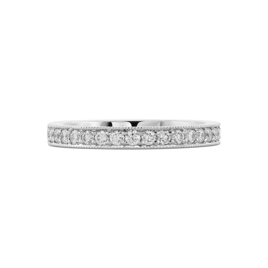 Milgrain Half Eternity Diamond Ring