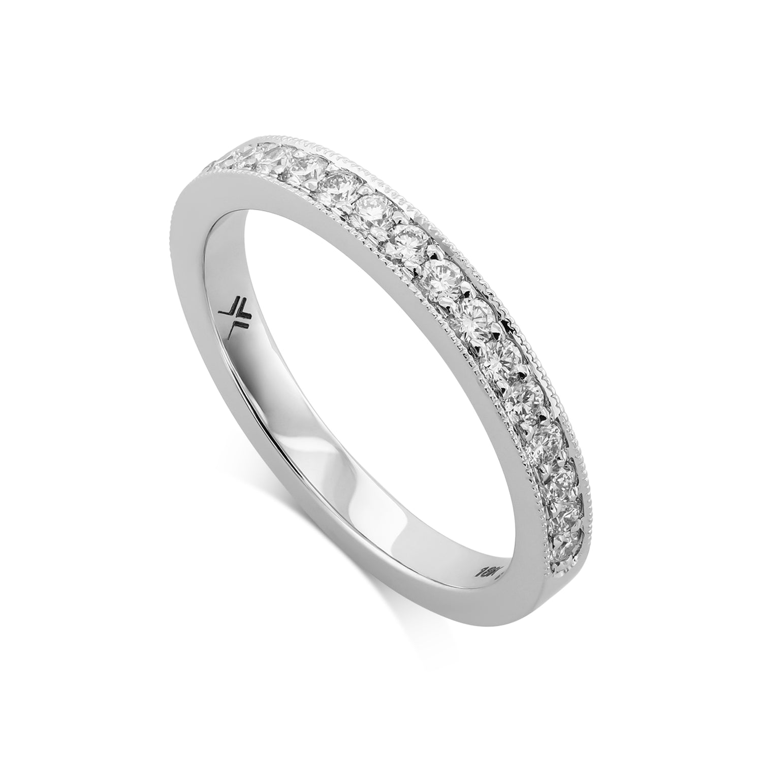 Milgrain Half Eternity Diamond Ring