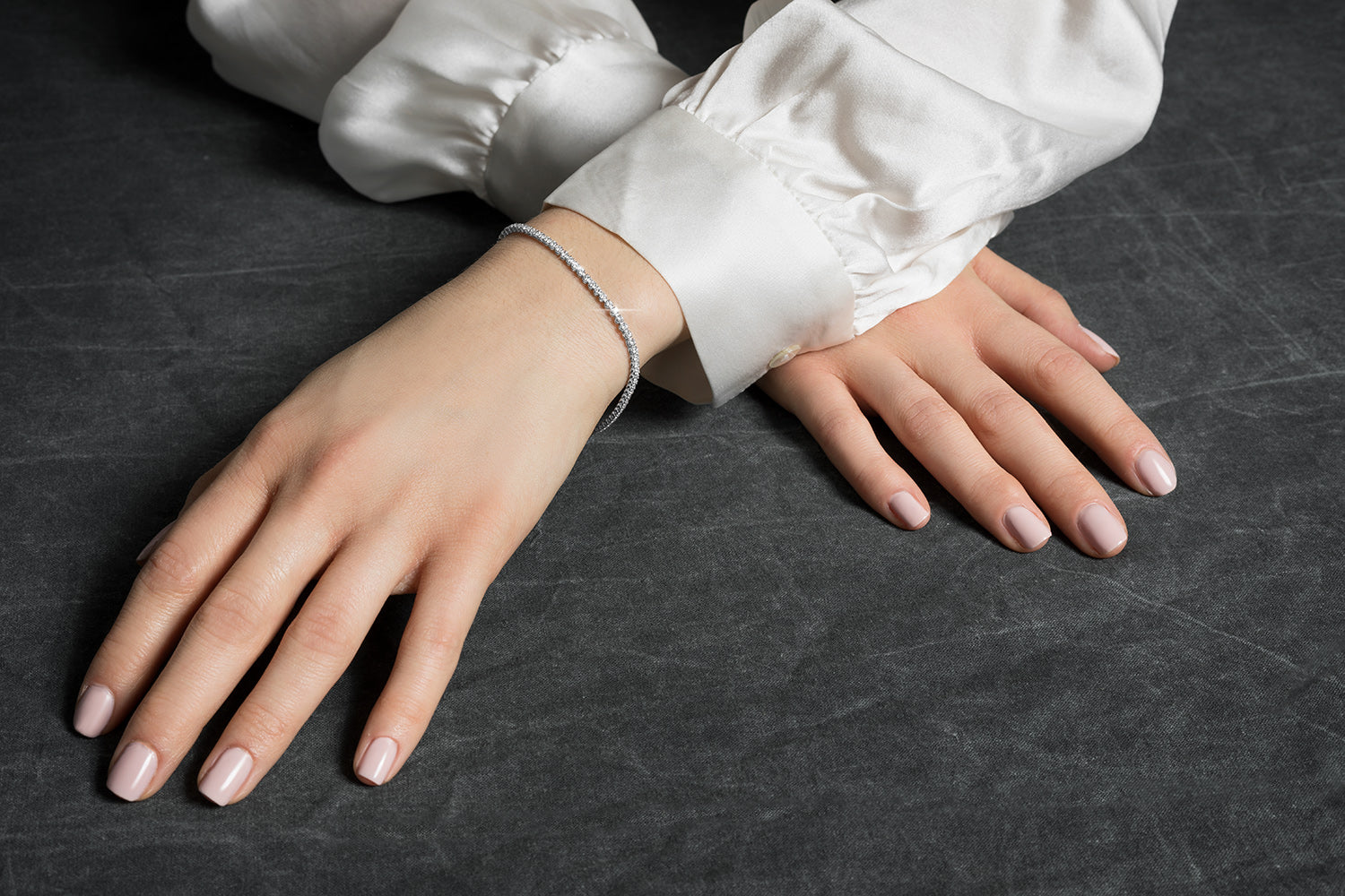 Round White Diamond Tennis Bracelet