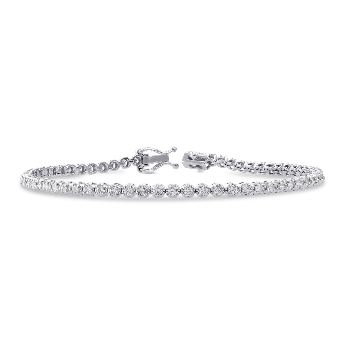 Round White Diamond Tennis Bracelet