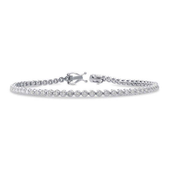 Round White Diamond Tennis Bracelet