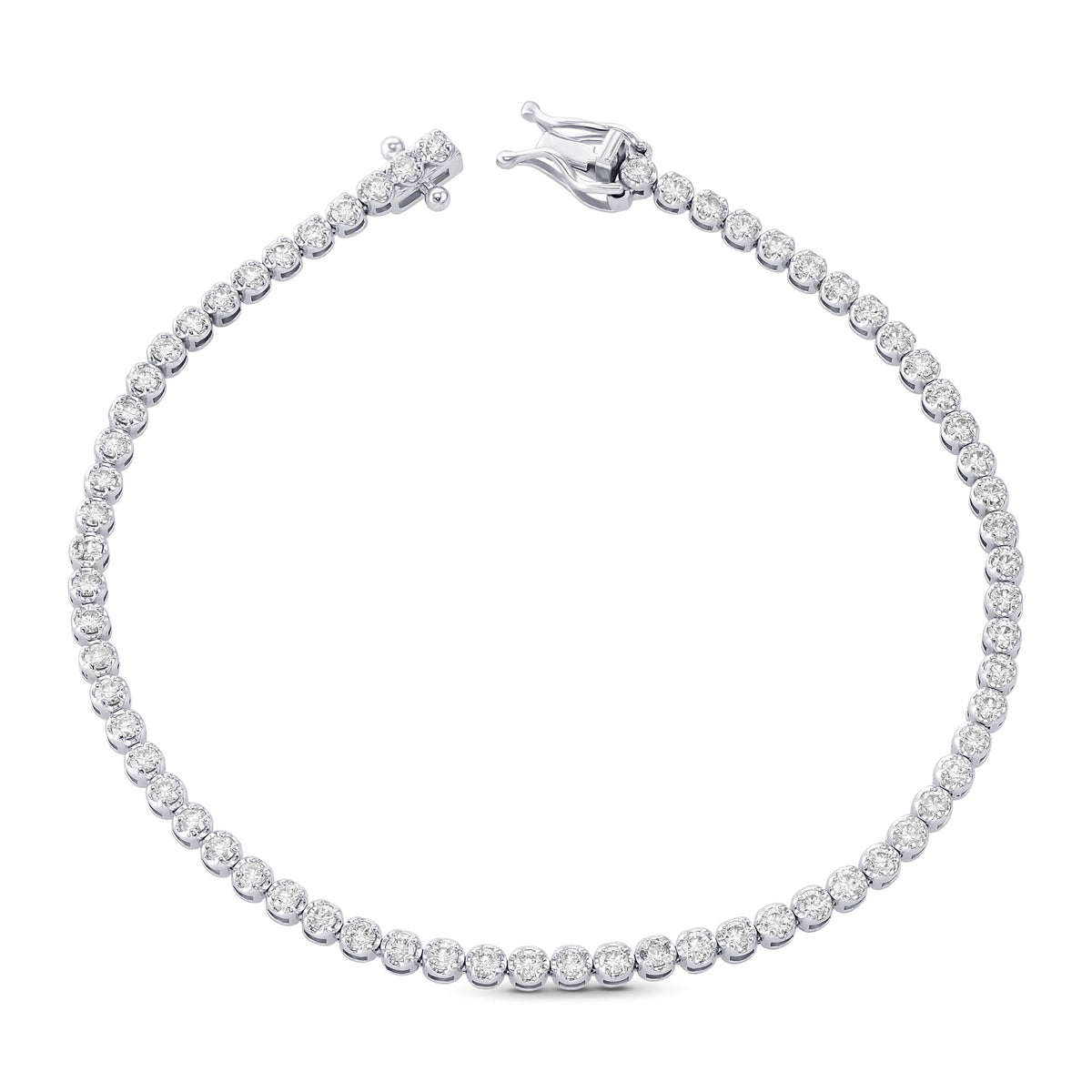 Round White Diamond Tennis Bracelet